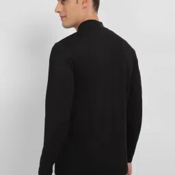 Allen Solly Black Cotton Regular Fit Henley T-Shirt image 2