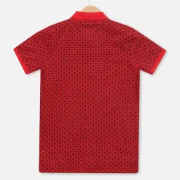 Allen Solly Junior Red Cotton Printed Polo T-Shirt image 2