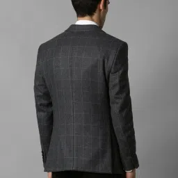 Louis Philippe Grey Regular Fit Checks Blazer image 2