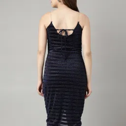 showoffff SHOWOFF Navy Self Design Bodycon Dress image 2