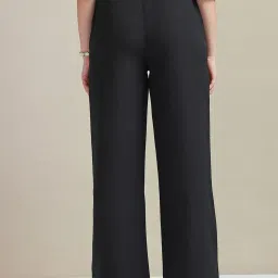 U.S. Polo Assn. Black Straight Fit Mid Rise Trousers image 2