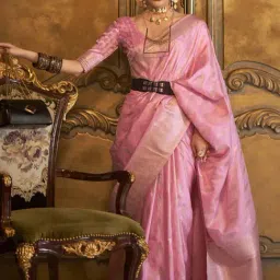 Elora Pink Woven Saree With Unstitched Blouse-image-48