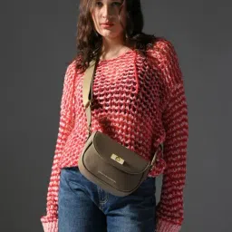 United Colors of Benetton Taupe Andrea Textured Cross Body Bag-picture-21