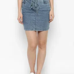 StyleStone Blue Denim Pencil Skirt-picture-18