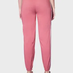 BUYNEWTREND Pink Striped Joggers image 2