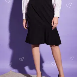 BUYNEWTREND Black Peplum Skirt-picture-38