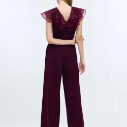 Cover Story Wine Solid Jumpsuit image 2