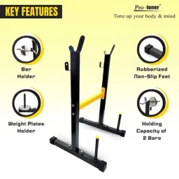 Protoner 2 in 1 Multipurpose Weight Rack (Black) Size - 86x15x10 image 3