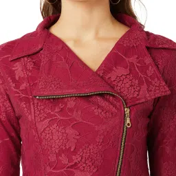 Miss Chase Maroon Lace Jacket image 5