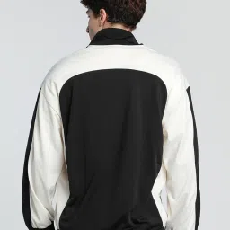 Puma Black & Snow White Relaxed Fit Colour Block Sports Jacket image 2