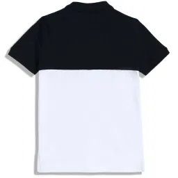 Tommy Hilfiger Kids Dark Night Navy & White Colorblock Regular Fit Polo T-Shirt image 2