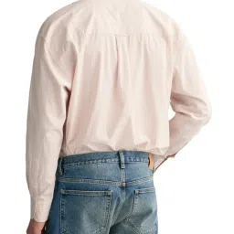 Gant Pink Cotton Oversized Striped Shirt image 2