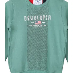 Monte Carlo Kids Teal Blue Printed Full Sleeves Sweatshirt image 3