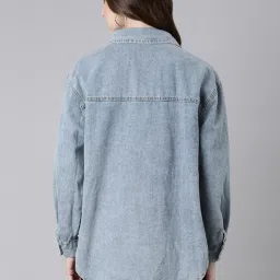 showoffff SHOWOFF Blue Relaxed Fit Denim Jacket image 2