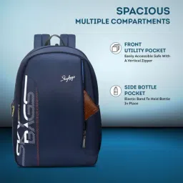 Skybags Dank Navy Blue Printed Backpack image 3