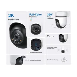 TP-Link Tapo C510W, 2K 3MP Tilt Security Wi-Fi Camera with Motion Detection & IP65 (White) image 2