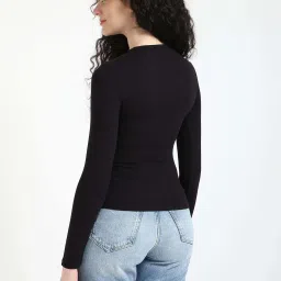 Tommy Hilfiger Black Cotton Solid T-Shirt image 2