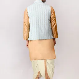ADARNIYA Men Ethnic Motifs Embroidered Regular Kurta with Dhoti Pants image 4