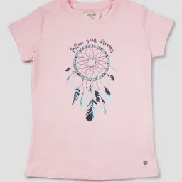 Gini & Jony Kids Pink Cotton Printed Top image 1