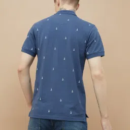 Fame Forever By Lifestyle Blue Regular Fit Printed Polo T-Shirt image 2