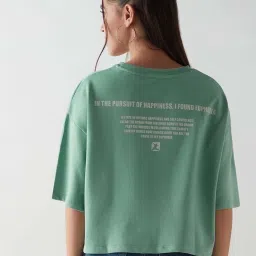 Bewakoof Green Print Relaxed Fit T-Shirt image 2