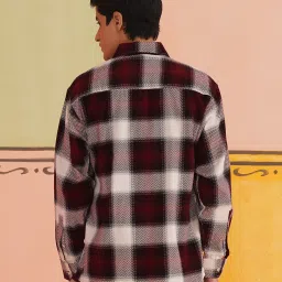 Indian Needle Red Cotton Regular fit Checks Shirt image 2