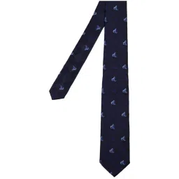 Park Avenue Navy Blue Embroidered Tie with Cufflink and Pocket Square image 2