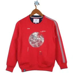 Monte Carlo Kids Red Printed Full Sleeves Sweatshirt image 1