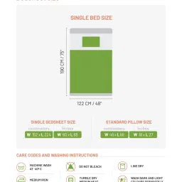 DDecor Wonder Years Bedding Printed White 136 TC Cotton Single Bedsheet with 1 Pillow Cover image 4