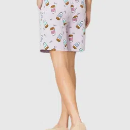 Van Heusen Lavender Printed Shorts image 2