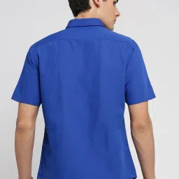 showoffff SHOWOFF Blue Cotton Slim Fit Shirt image 2