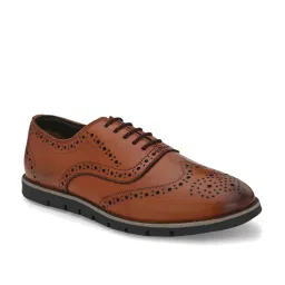 Legwork Men's Tan Brogue Shoes image 2