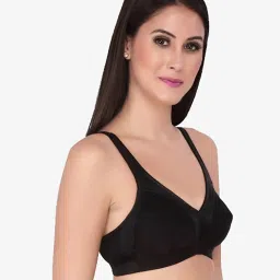 Soie Black Non Wired Non Padded Full Coverage T-Shirt Bra image 3