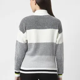 Van Heusen Grey Striped Sweater image 2