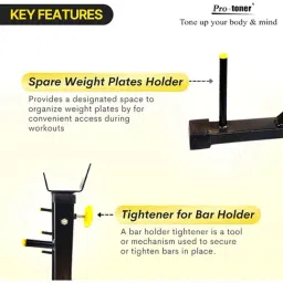 Protoner Multipurpose Weight Rack (Black) Size - 106x40x10 image 3