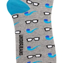 UnderJeans by Spykar Grey Printed Socks image 4