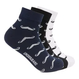 UnderJeans by Spykar Multicolor Printed Socks - Pack of 3 image 1