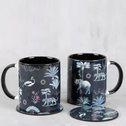 india circus by krsnaa mehta India Circus By Krshna Mehta Multi Printed Coasters with Mugs image 2