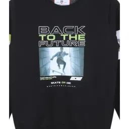 Monte Carlo Kids Black Printed Full Sleeves Sweatshirt image 3