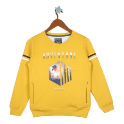 Monte Carlo Kids Yellow Printed Full Sleeves Sweatshirt image 1