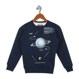 Monte Carlo Kids Navy Printed Full Sleeves Sweatshirt image 1