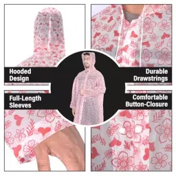 Allextreme Poncho Raincoat Hooded Full Sleeves Random Color and Design for Men, Women, Boys & Girls, HCP-100U image 4