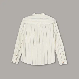 Fame Forever by Lifestyle Boys Off White Cotton Stripes Shirt image 2