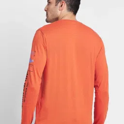 Being Human Orange Regular Fit Printed Crew T-Shirt image 2