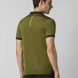 Peter England Black Regular Fit Colour Block Sports Polo image 2