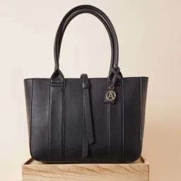 Accessorize London Black Textured Medium Shoulder Bag image 2