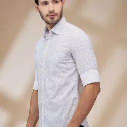 Parx Parx Slim Fit Printed Medium Grey Shirt image 3