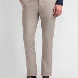 Arrow Beige Slim Fit Self Pattern Trousers-picture-26