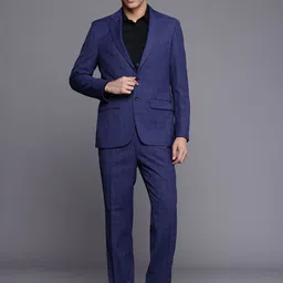 Raymond Contemporary Fit Checked Single-Breasted Two-Piece Formal Suit-picture-36