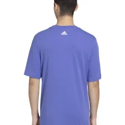 Adidas Blue Cotton Regular Fit Sports T-Shirt image 2